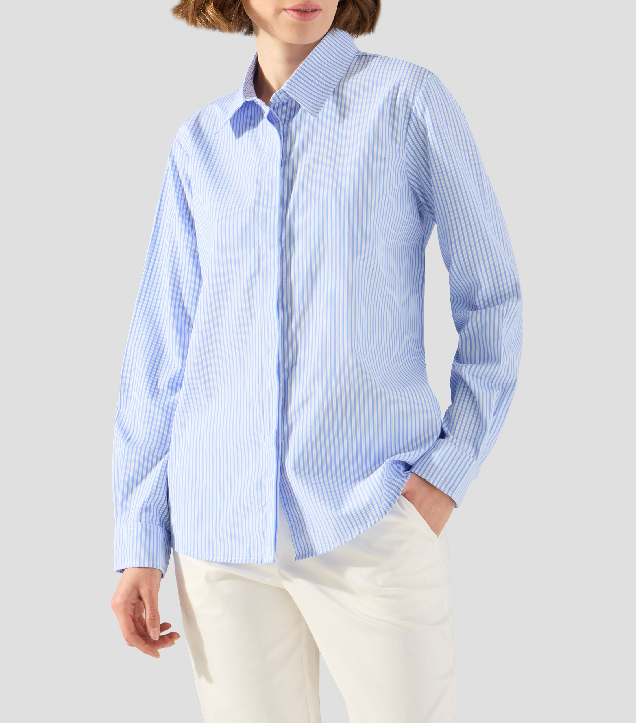 Camisa de rayas con manga larga Mujer